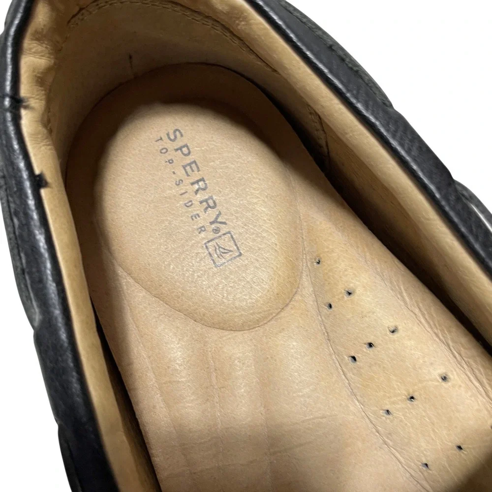 Sperry Men's 9 M Leather Upper Driving Lofters Black Venetian Moccasin